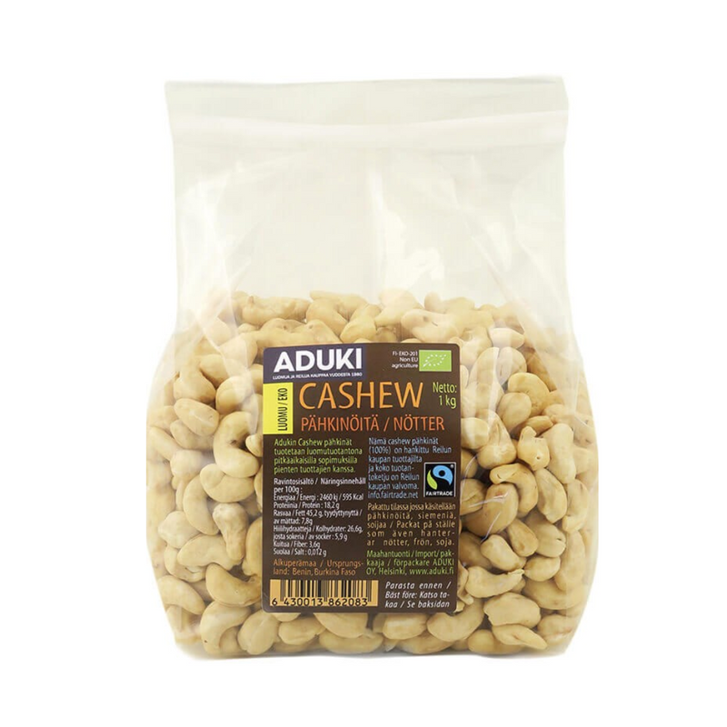 Cashewpähkinä luomu, 1 kg-Pähkinä-Aduki-Aminopörssi