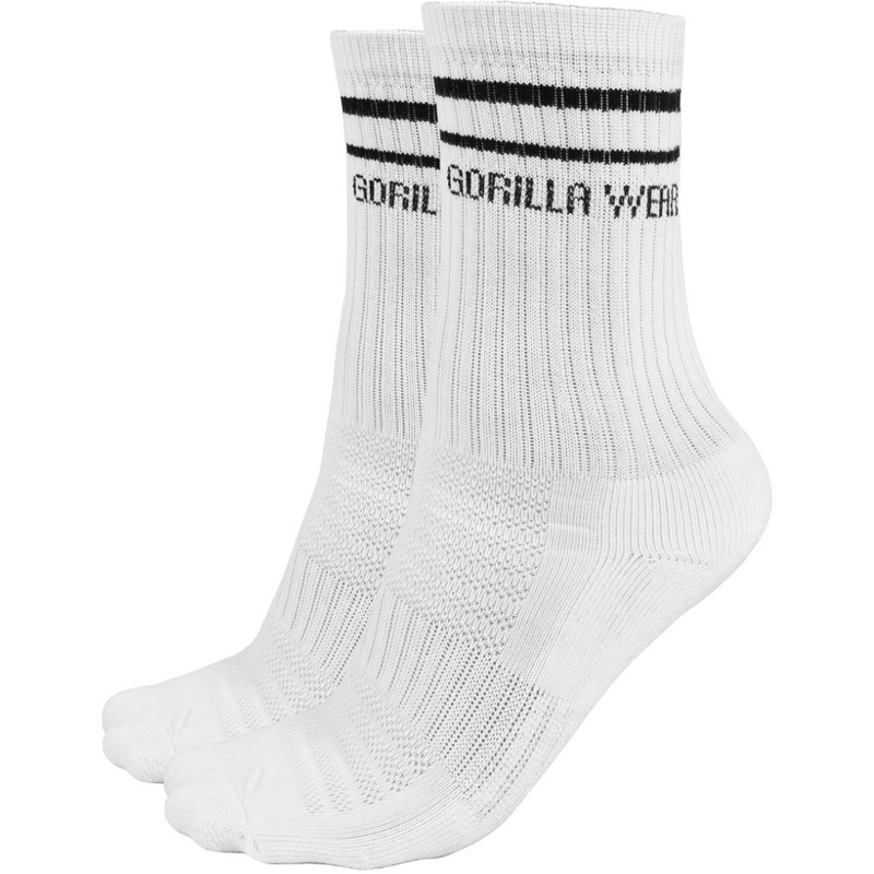 Crew Socks, White 2 pack-Sukat-Gorilla Wear-39-42-Aminopörssi