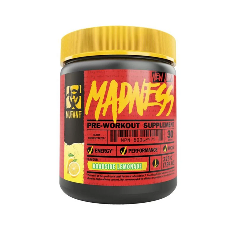 Madness PWO, 225 g-Pre Workout-Mutant-Roadside Lemonade-Aminopörssi