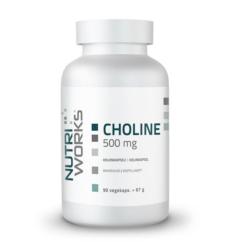Choline 500mg, 90 vegekaps.-B-vitamiini-Nutri Works-Aminopörssi