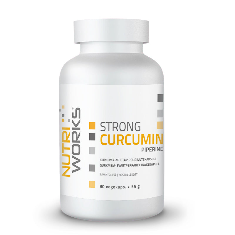 Strong Curcumin+Piperine, 90 vegekaps.-Kurkumiini-Nutri Works-Aminopörssi