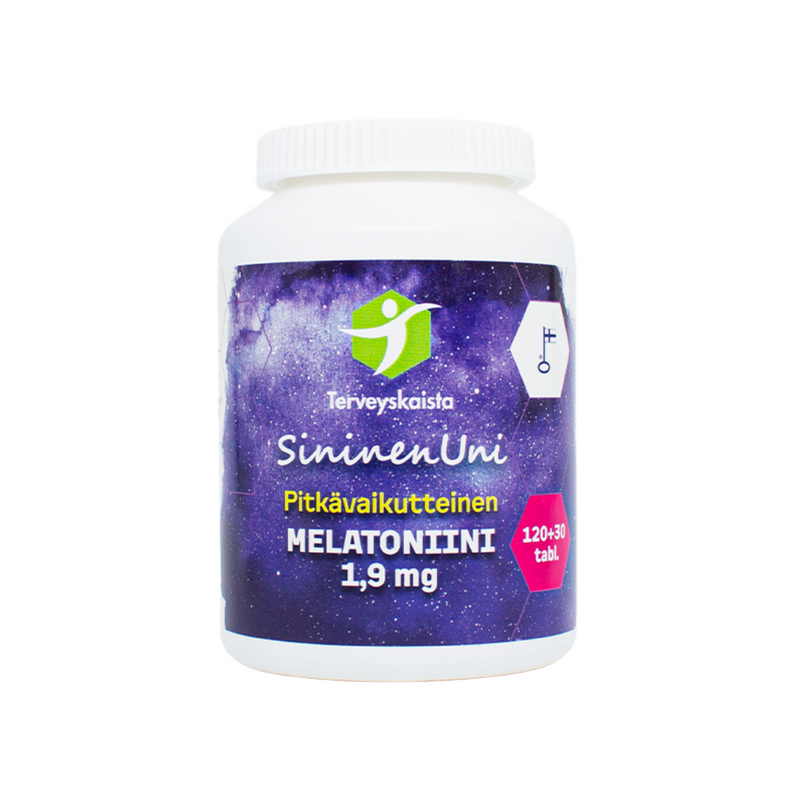 SininenUni-Melatoniini pitkävaikutteinen 1,9 mg 150 tabl-Melatoniini-Terveyskaista-Aminopörssi