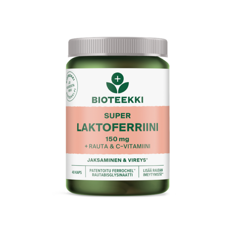 Super Laktoferriini 150mg+ Rauta & C-vitamiini, 40 kaps.-Rauta-Bioteekki-Aminopörssi
