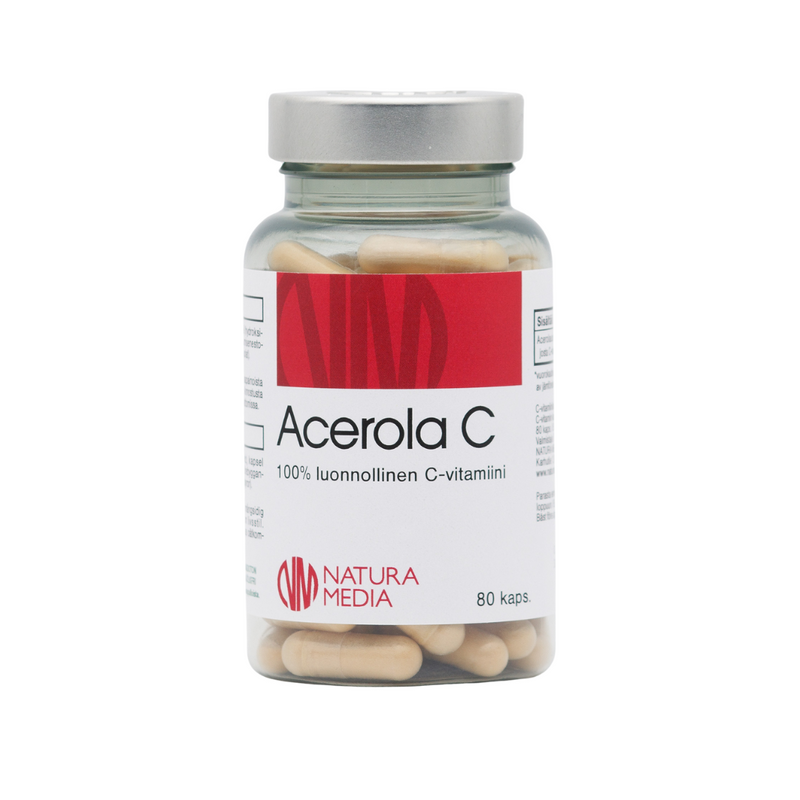 Acerola C, 80 kaps.-C-vitamiini-Natura Media-Aminopörssi