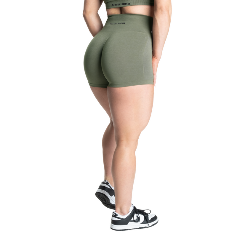 Scrunch Shorts, Washed Green-Naisten shortsit-Better Bodies-XS-Aminopörssi