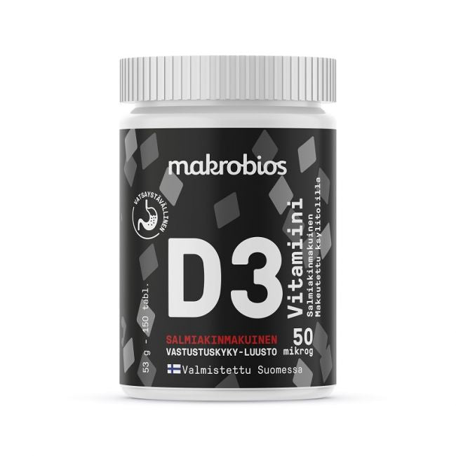 D3-vitamiini salmiakki 50mcg-Makrobios-Aminopörssi