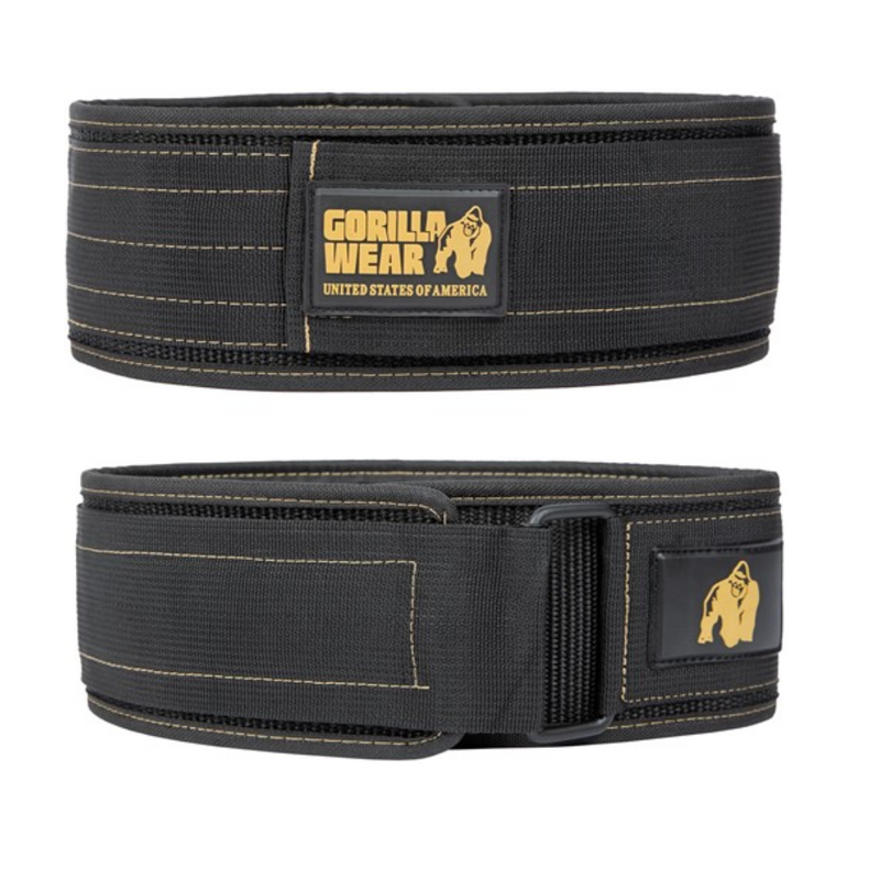 4 Inch Nylon Lifting Belt, black/gold-Nostovyö-Gorilla Wear-S/M-Aminopörssi