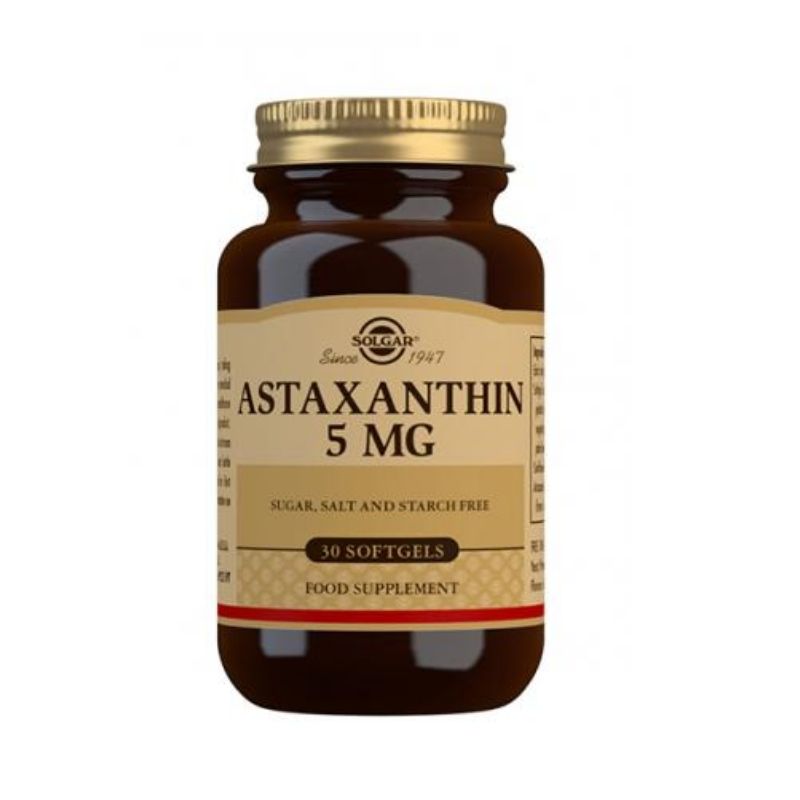 Astaxanthin 5 mg, 30 softgelkaps.-Astaksantiini-Solgar-Aminopörssi