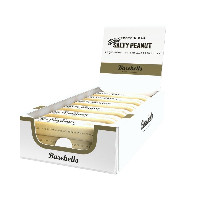 Protein Bar laatikko, 12 kpl x 55 g-Proteiinipatukka-Barebells-White Salty Peanut-Aminopörssi