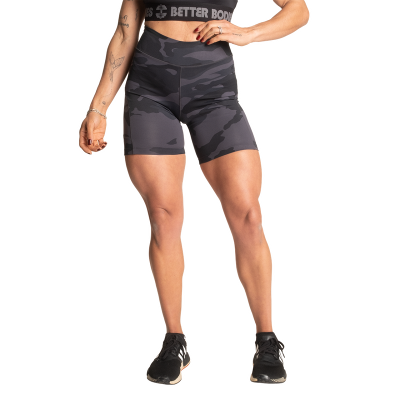 High Waist Shorts, Black Camo-shortsit-Better Bodies-XS-Aminopörssi