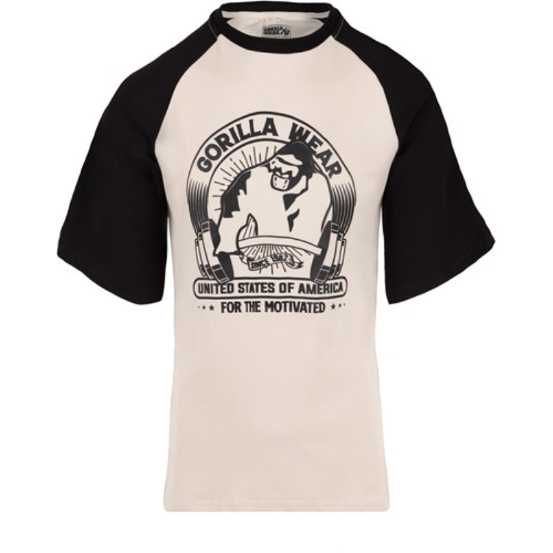Logan Oversized T-Shirt - Beige/Black-Miesten T-paita-Gorilla Wear-S-Aminopörssi