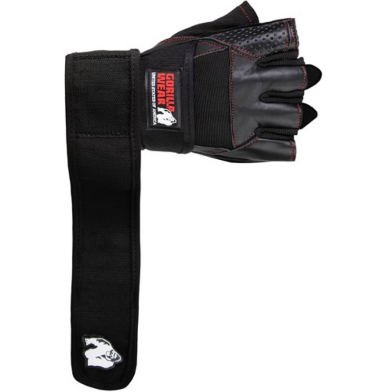 Dallas Wrist Wrap Gloves, black/red stitched-Treenihanska-Gorilla Wear-S-Aminopörssi