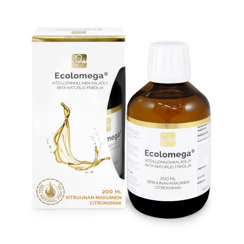 Ecolomega® sitruunanmakuinen kalaöljy 200 ml-Kalaöljy-Ecolomega-Aminopörssi