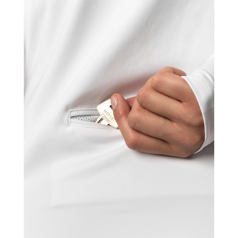 Everyday Long Sleeve 1/4 Stripe Zipper White-Naisten pitkähihaiset ja hupparit-ICANIWILL-XS-Aminopörssi