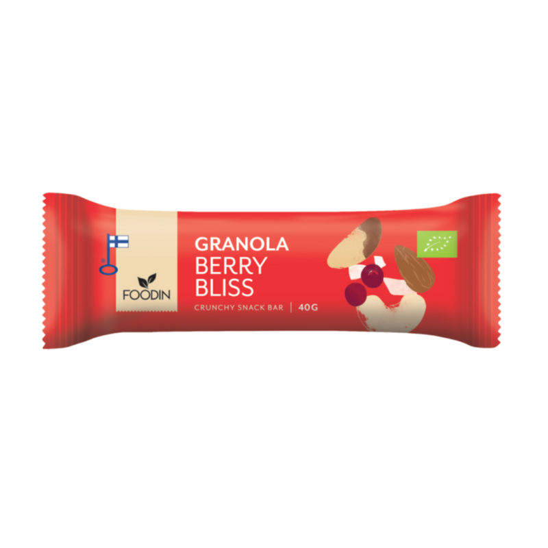 Granola patukka, 40g-Energiapatuka-Foodin-Berry Bliss-Aminopörssi