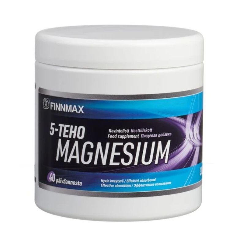 5-Teho Magnesium, 300 g-ZMA-FinnMax-Aminopörssi