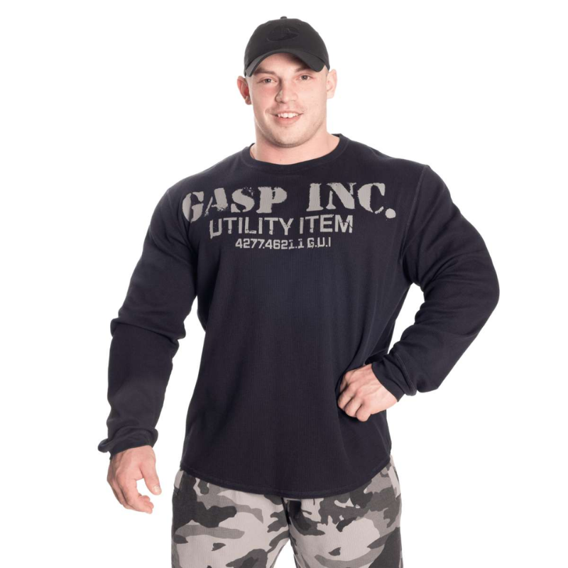 Thermal Gym Sweater, asphalt-Miesten hupparit ja pitkähihaiset-GASP-M-Aminopörssi