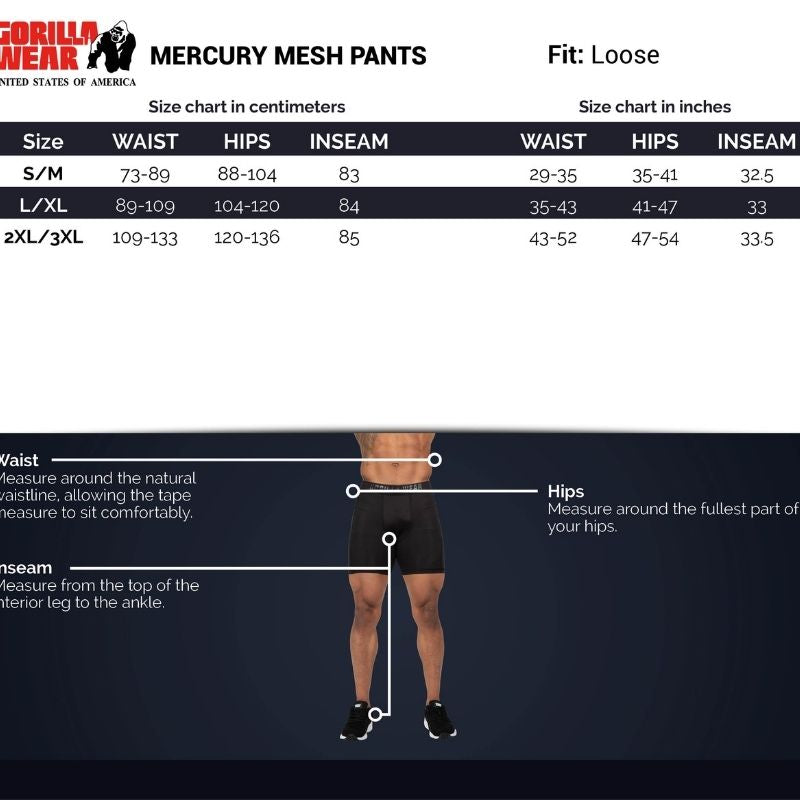 Mercury Mesh pants, harmaa/musta-Miesten housut-Gorilla Wear-S/M-Aminopörssi