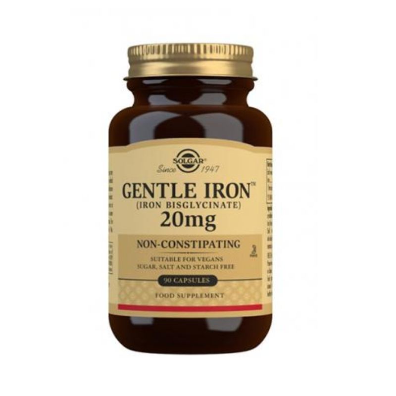 Gentle Iron™ 20 mg, 90 vegekaps.-Rauta-Solgar-Aminopörssi