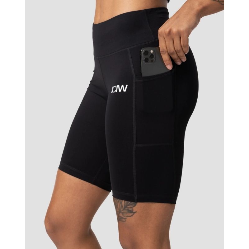 Classic Pocket Biker Shorts Black Wmn-Naisten trikoot ja leggingsit-ICANIWILL-XS-Aminopörssi