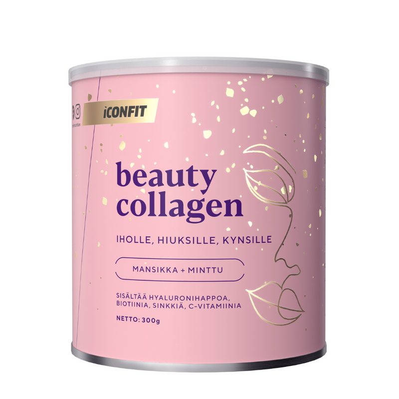 Beauty Collagen, 300 g-Kollageeni-ICONFIT-Strawberry-Mint-Aminopörssi