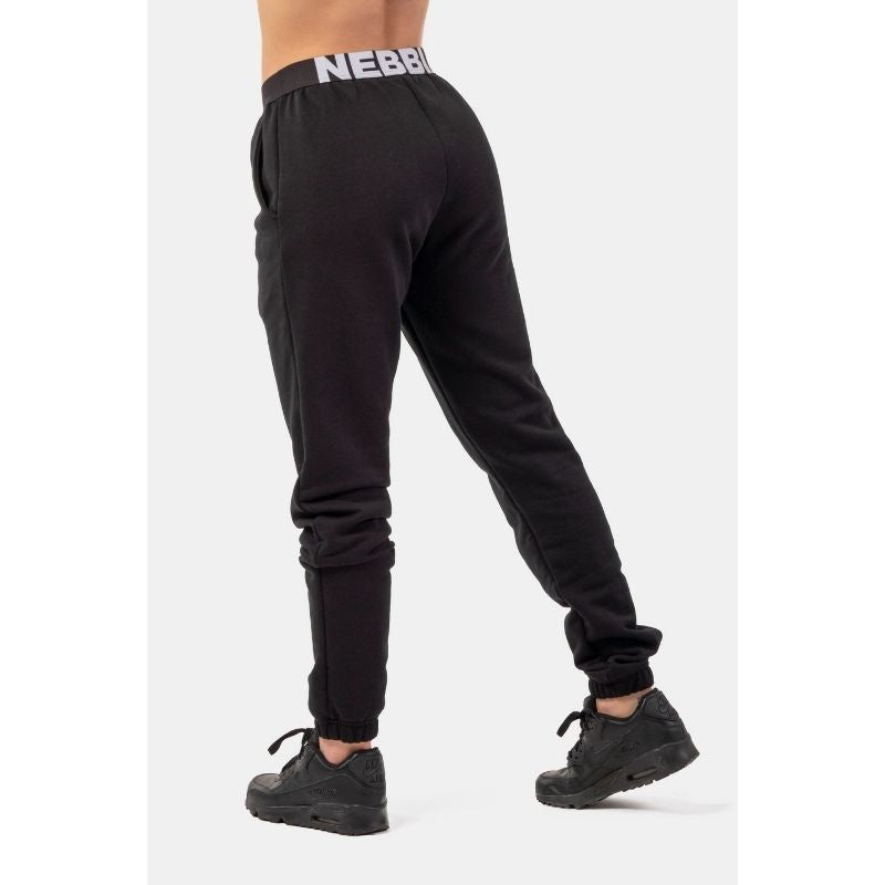 Iconic Mid-Waist Sweatpants With Elastic "N" Waistband 408 black-Naisten housut-Nebbia-XS-Aminopörssi
