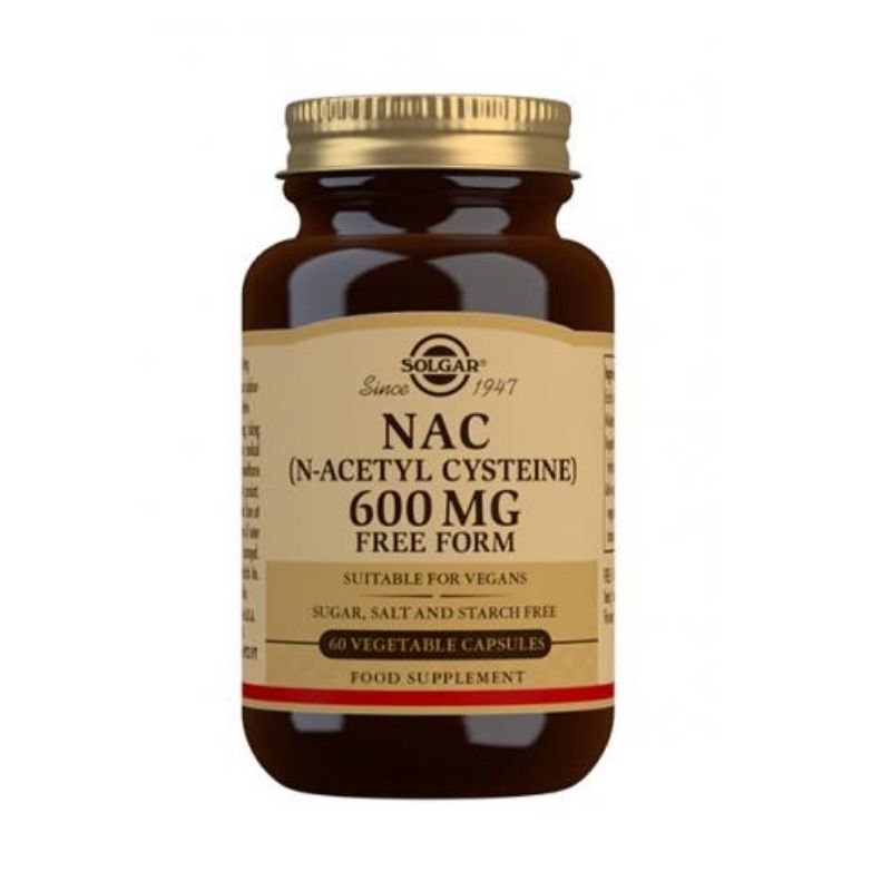 NAC 600 mg, 60 vegekaps.-NAC-Solgar-Aminopörssi