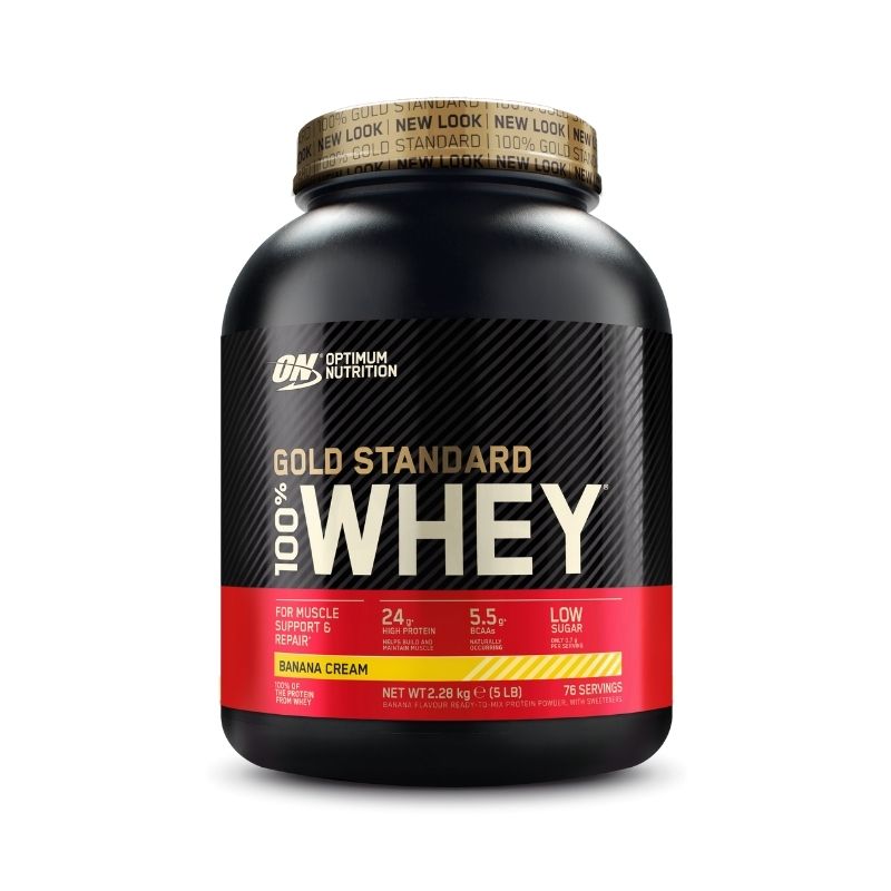 Gold Standard 100 % Whey Protein, 2.26-2.28 kg-Heraproteiini-Optimum Nutrition-Banana Cream-Aminopörssi