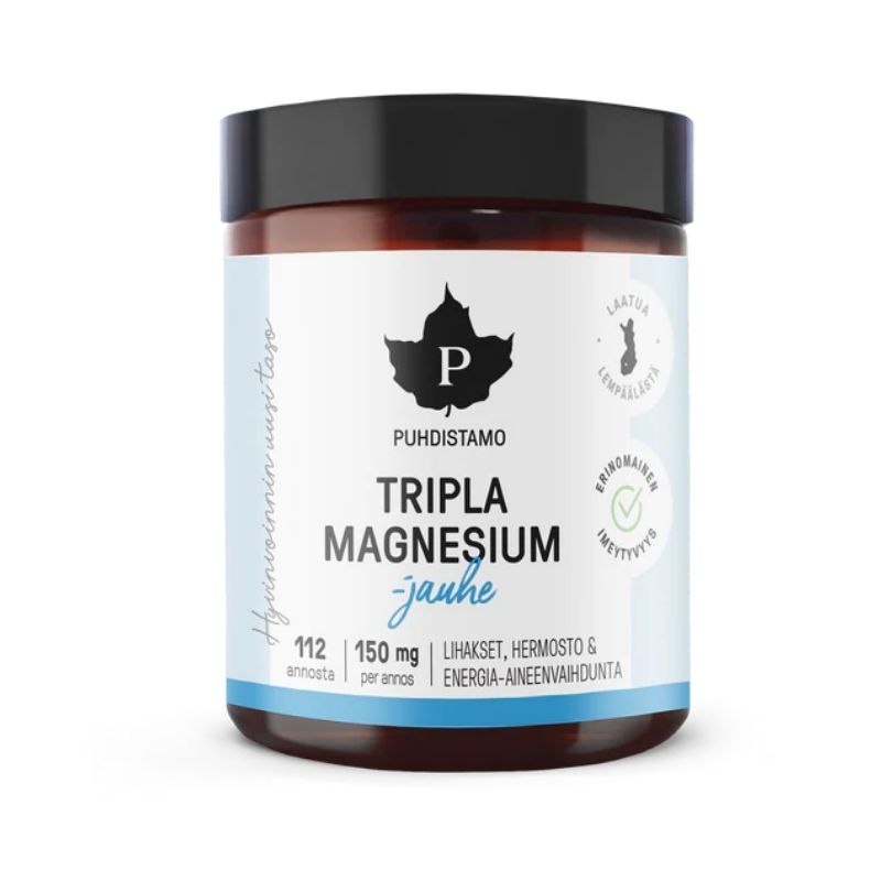 Tripla Magnesium Jauhe, 90 g-Magnesium-Puhdistamo-Aminopörssi