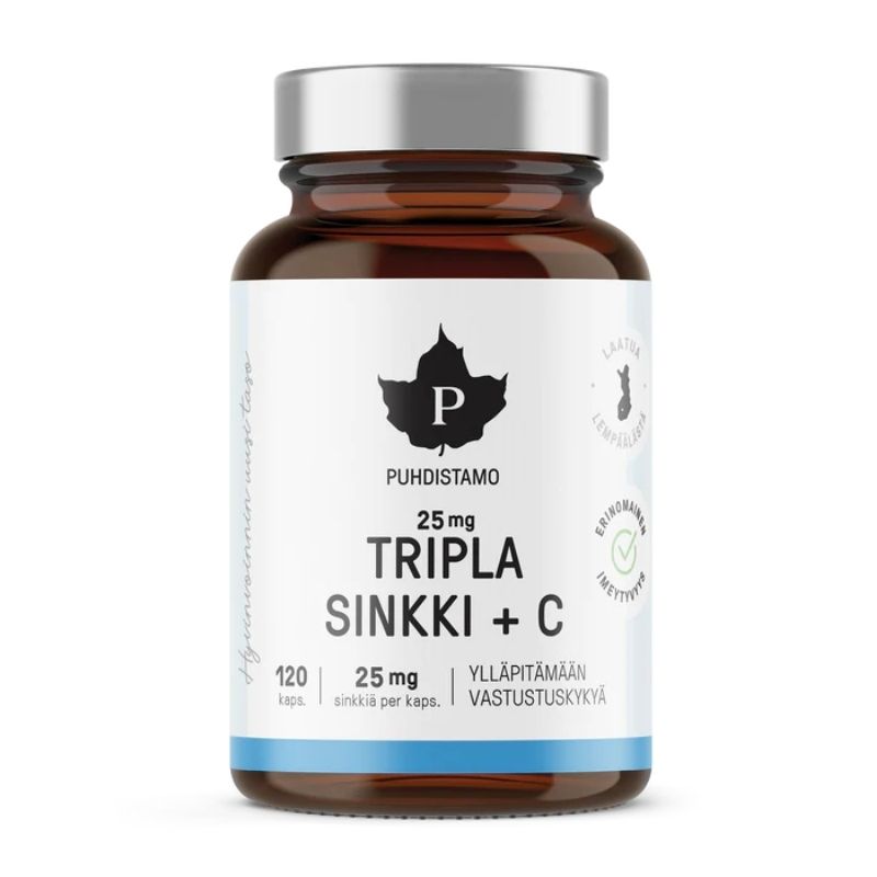 Tripla Sinkki + C, 120 kaps-Sinkki-Puhdistamo-Aminopörssi