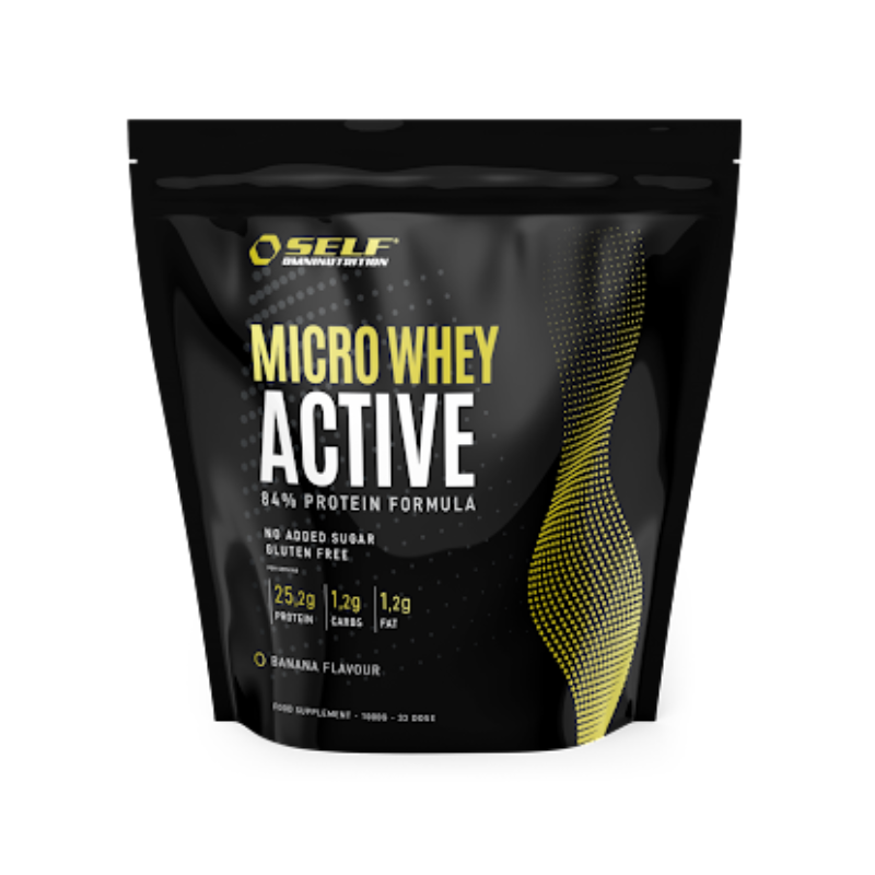 Micro Whey Active, 1kg-Heraisolaatti-SELF omninutrition-Banana-Aminopörssi