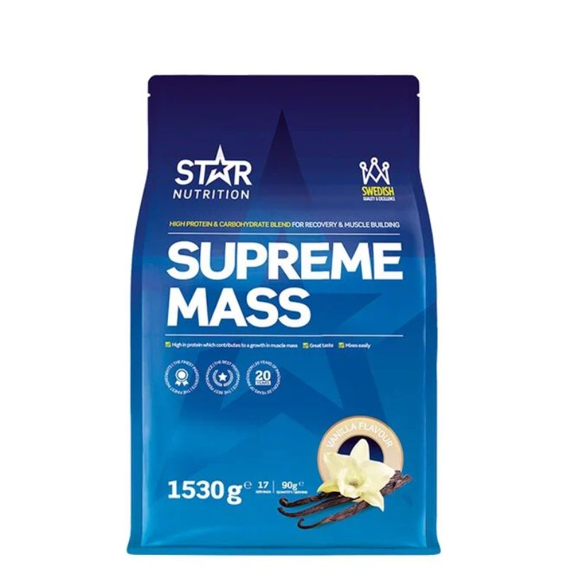 Superme MASS, 1530g-Massanlisäys-Star Nutrition-Vanilja-Aminopörssi