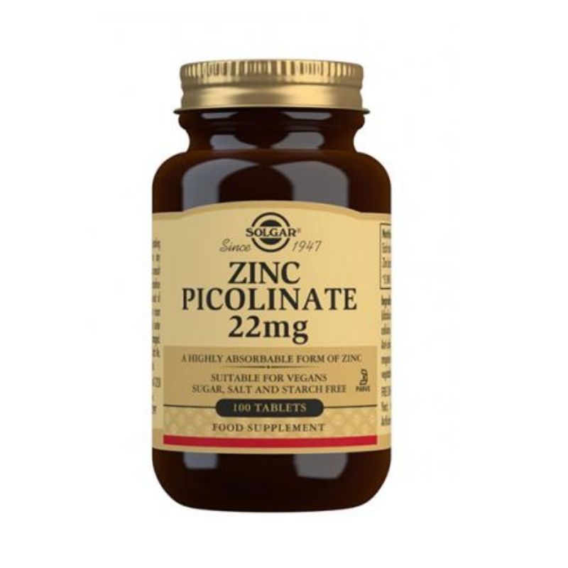 Zinc Picolinate 22 mg, 100 tabl-Sinkki-Solgar-Aminopörssi