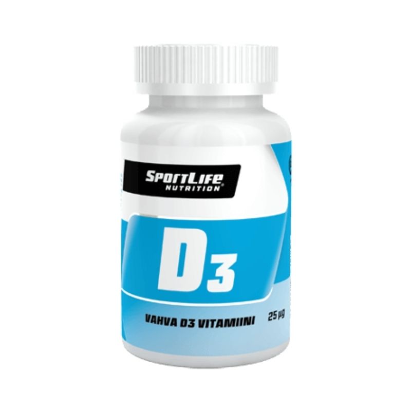 D3 vitamine 25µg 100 tabl.-D-vitamiini-SportLife Nutrition-Aminopörssi