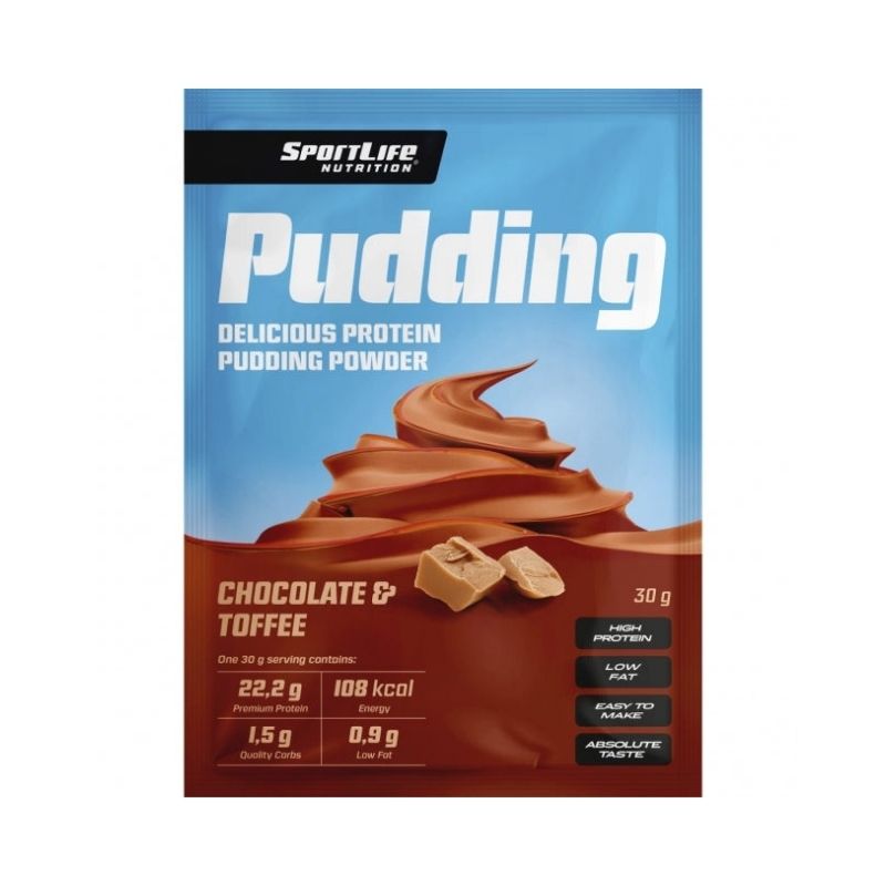 Sportlife Pudding, 30 g annospussi-Ateriankorvike-SportLife Nutrition-Chocolate & Toffee-Aminopörssi