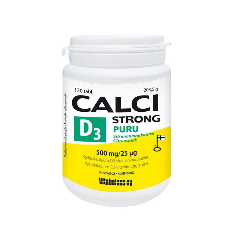 Puru Calci Strong + D3, 120 tabl.-Kalsium+D3-Vitabalans-Aminopörssi