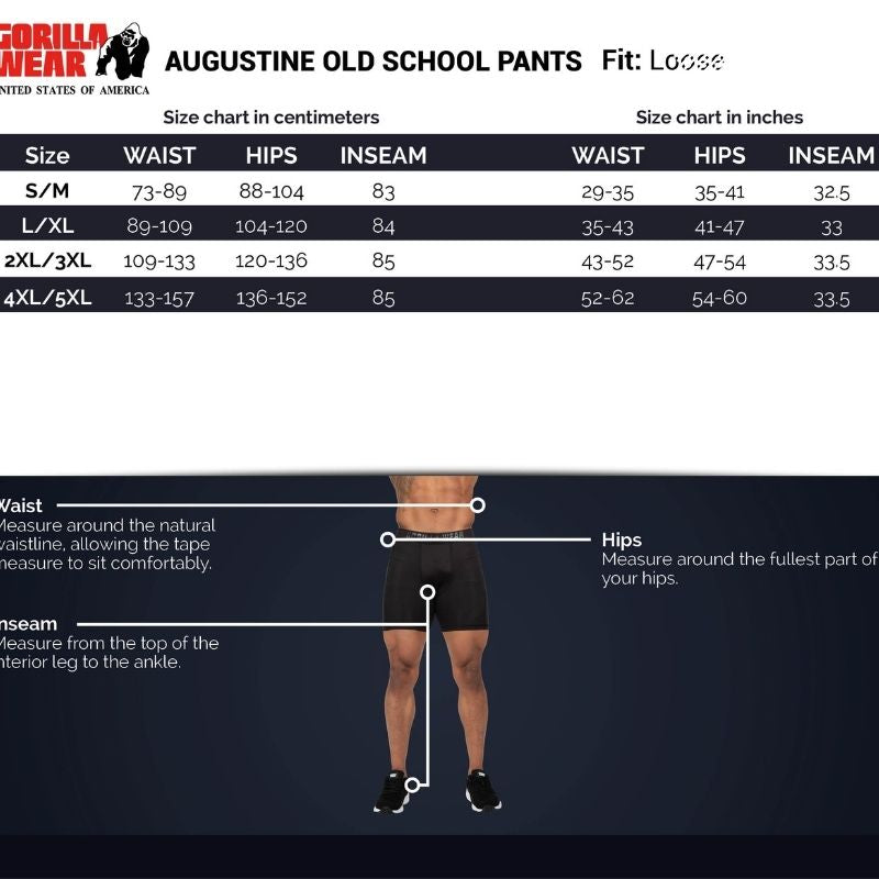 Augustine Old School Pants, Black-Miesten housut-Gorilla Wear-S/M-Aminopörssi