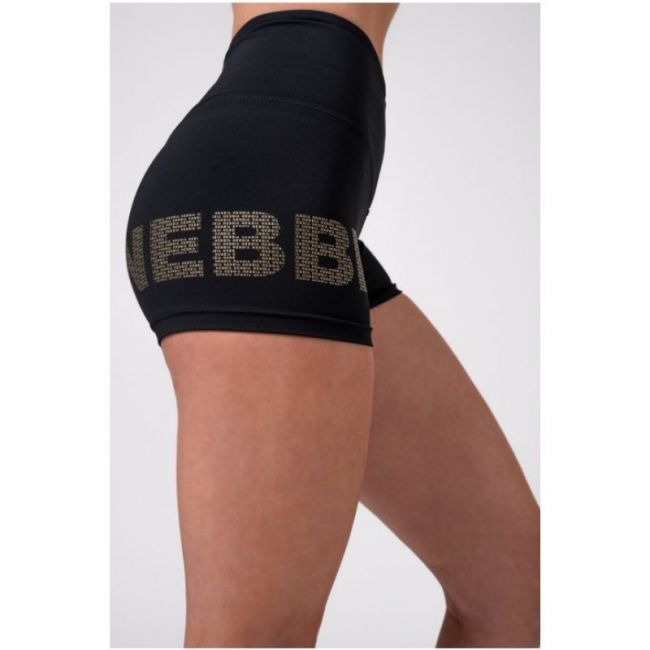 Gold NEBBIA print shorts 828-Nebbia-S-Aminopörssi
