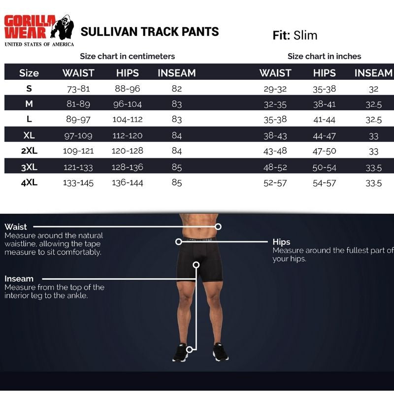 Sullivan Track Pants, Black-Miesten housut-Gorilla Wear-S-Aminopörssi
