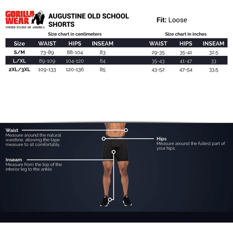 Augustine Old School Shorts, Black-Miesten shortsit-Gorilla Wear-S/M-Aminopörssi