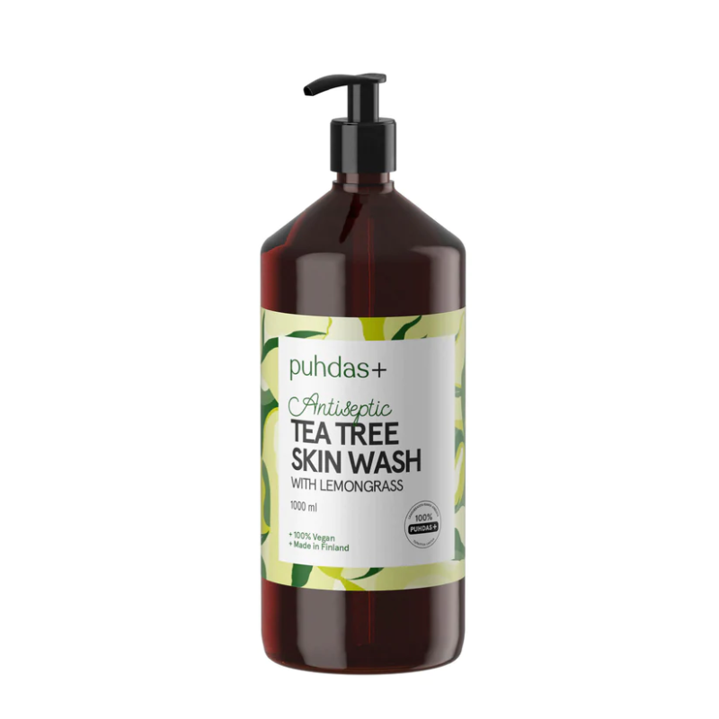 Tea Tree Skin Wash, 1000 ml-Pesuaine-Puhdas+-Lemongrass-Aminopörssi