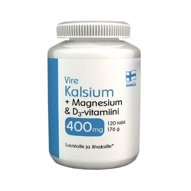 Kalsium + Magnesium & D-vitamiini, 120 tabl.-Vire-Aminopörssi