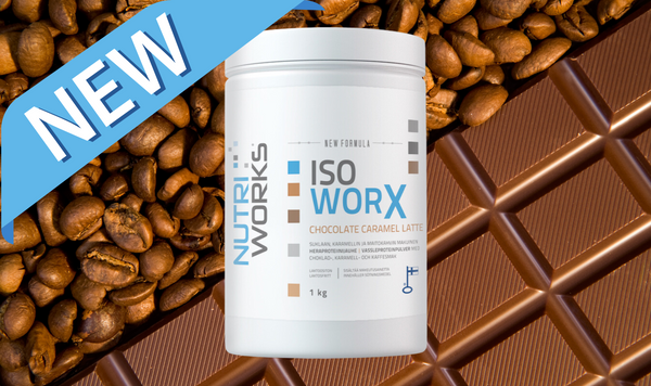 Uutuus: Nutri Works Iso worX lactose free Chocolate Caramel Latte