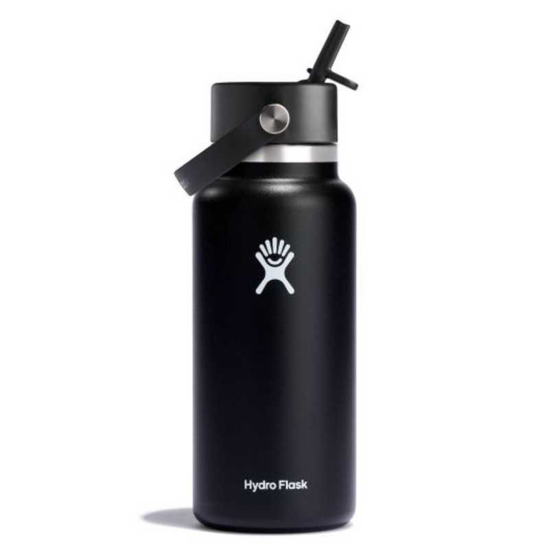 Wide Flex Straw Cap Black, 946 ml-Teräspullo-Hydro Flask-Aminopörssi