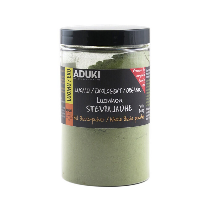 Steviajauhe luomu, 140 g-Makeutus-Aduki-Aminopörssi