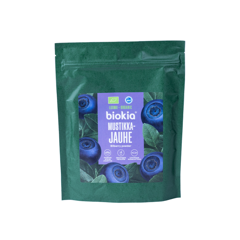 Mustikkajauhe luomu 150g-Marjajauhe-Biokia-Aminopörssi