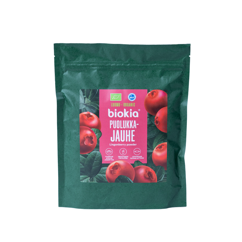 Puolukkajauhe luomu 150g-Marjajauhe-Biokia-Aminopörssi