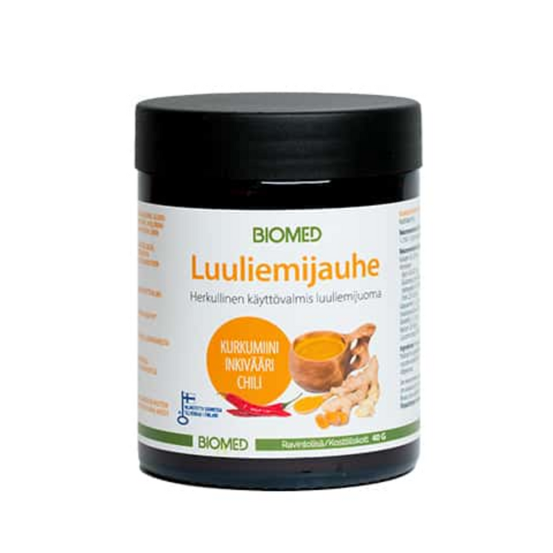 Luuliemijauhe Kurkumiini-Inkivääri-Chili, 40 g-Kollageeni-Biomed-Aminopörssi