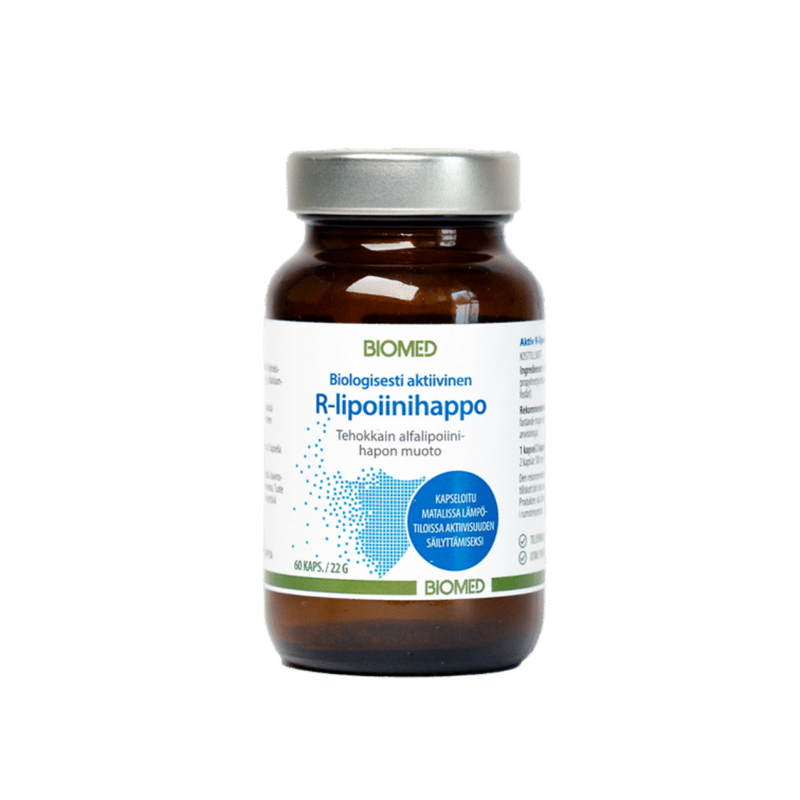 R-Lipoiinihappo, 60 kaps.-Alfalipoiinihappo-Biomed-Aminopörssi