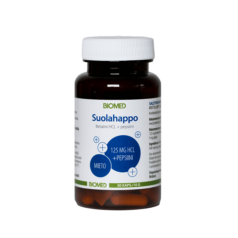 Suolahappo, 30 kaps.-Suolahappo-Biomed-Aminopörssi